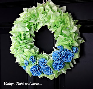 Vintage, Paint and more... diy rag wreath and fabric rosettes tutorial