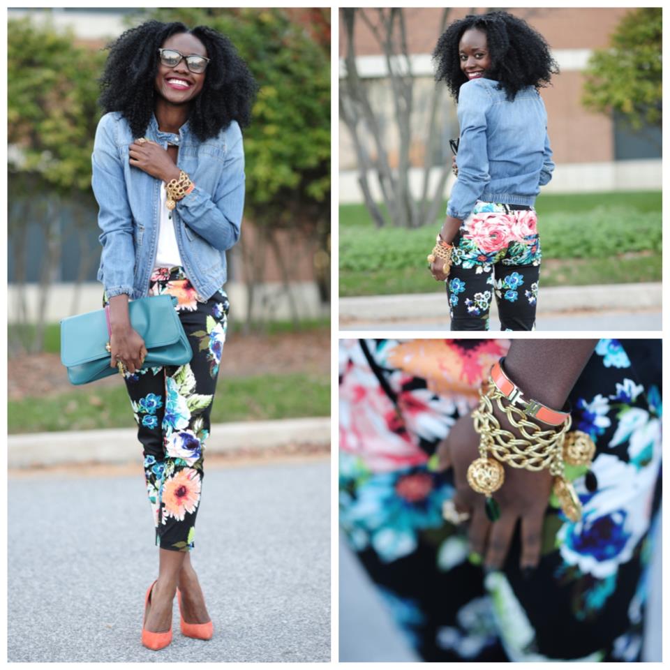 matching floral pants and top