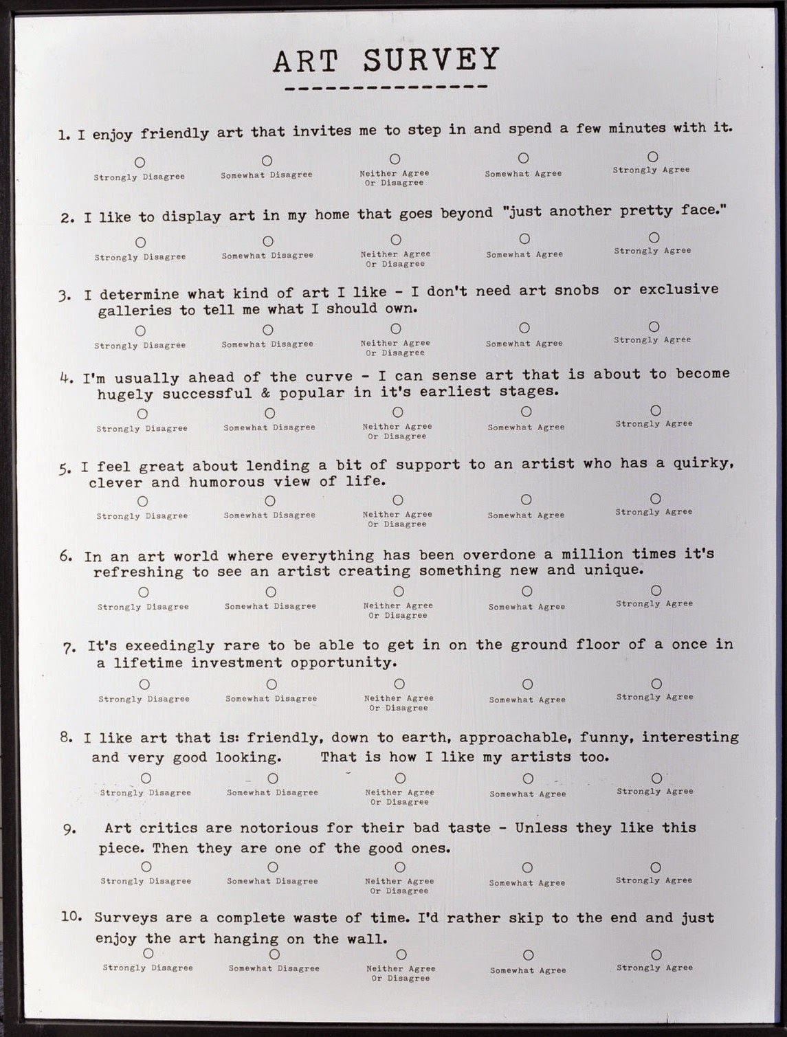 Hindsight Art Survey