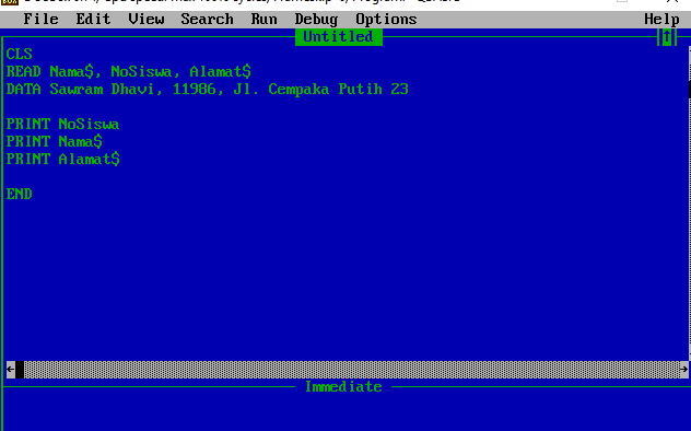 Belajar dasar - dasar pemrograman QBasic ~ You never fail until you ...