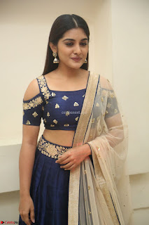 Niveda Thomas in Lovely Blue Cold Shoulder Ghagra Choli Transparent Chunni ~  Exclusive Celebrities Galleries 065