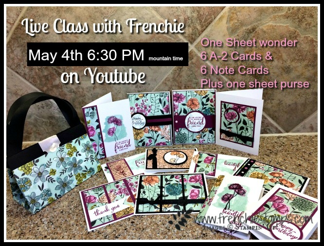 One Sheet Wonder, One Sheet Purse, Live Class with Frenchie, Stampin'Up!