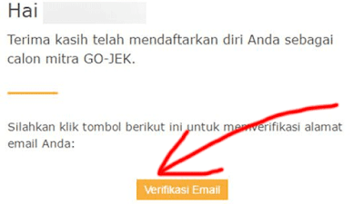 verifikasi email dari pihak gojek