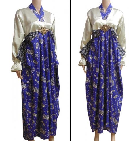10 Model Gamis Batik Kombinasi Satin Terbaru 2018