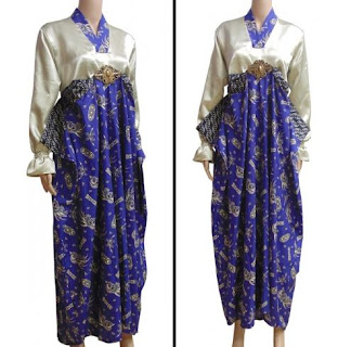 Model Gamis Batik Kombinasi Satin Model Gamis Batik Kombinasi Satin