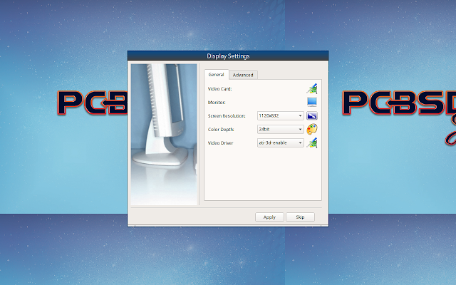 Display settings in PC-BSD