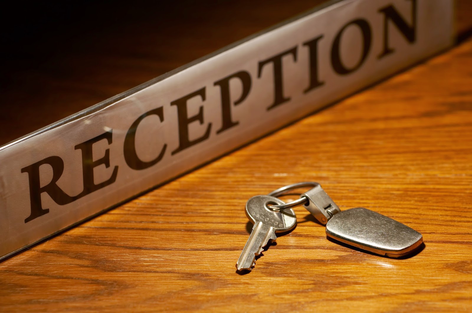 Keys at reception desk