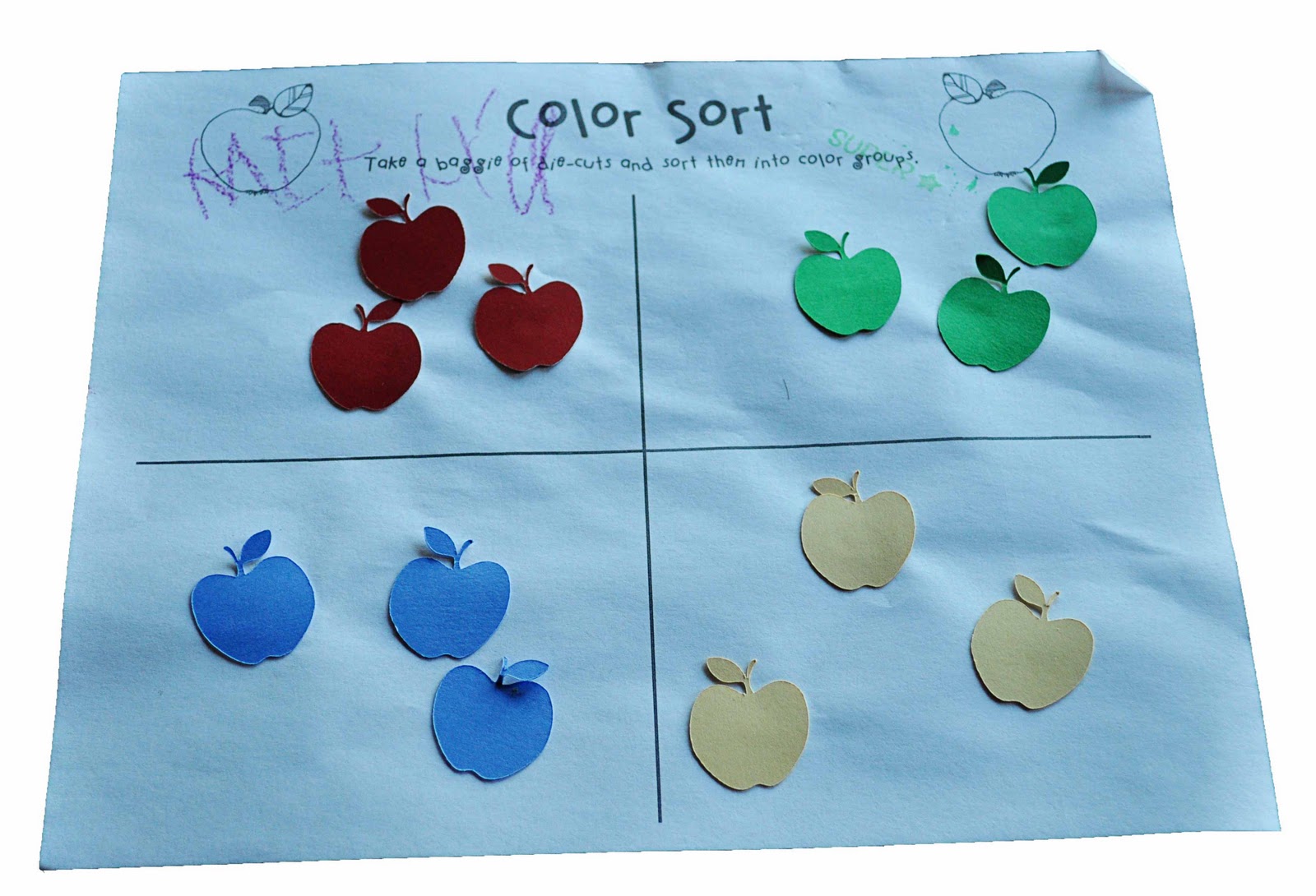 Children's Learning Activities Simple Apple Sort
