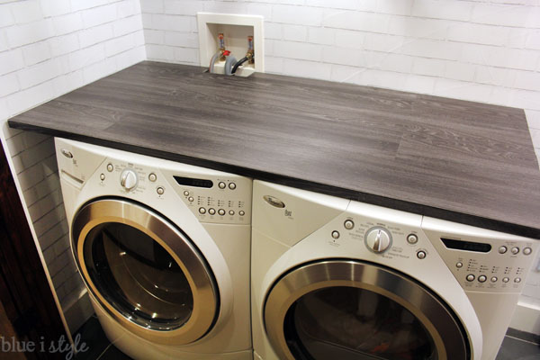 Diy With Style Wood Plank Laundry Room Countertop Blue I This Dark Wood Look Countertop Not Only Adds Function To Our Small Laundry E It Also Makes So Much More Like The Finished Room I Had