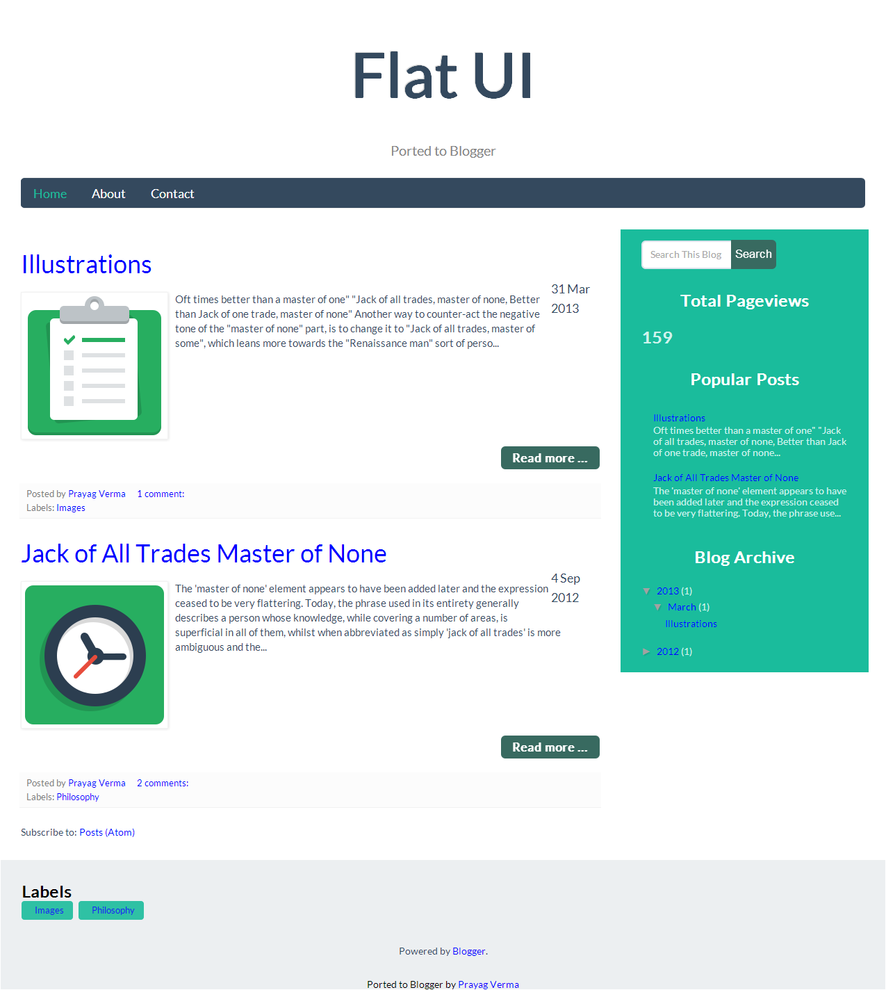 Flat UI Responsive Blogger Template (Clean and Beautiful) ~ Responsive ...