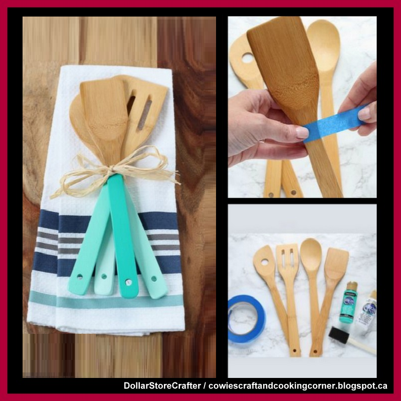 Dollar Store Crafter DIY Ombre Kitchen Utensils Gift Idea (Dollar Tree