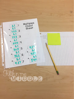 Free multiples cheat sheet to help with long division