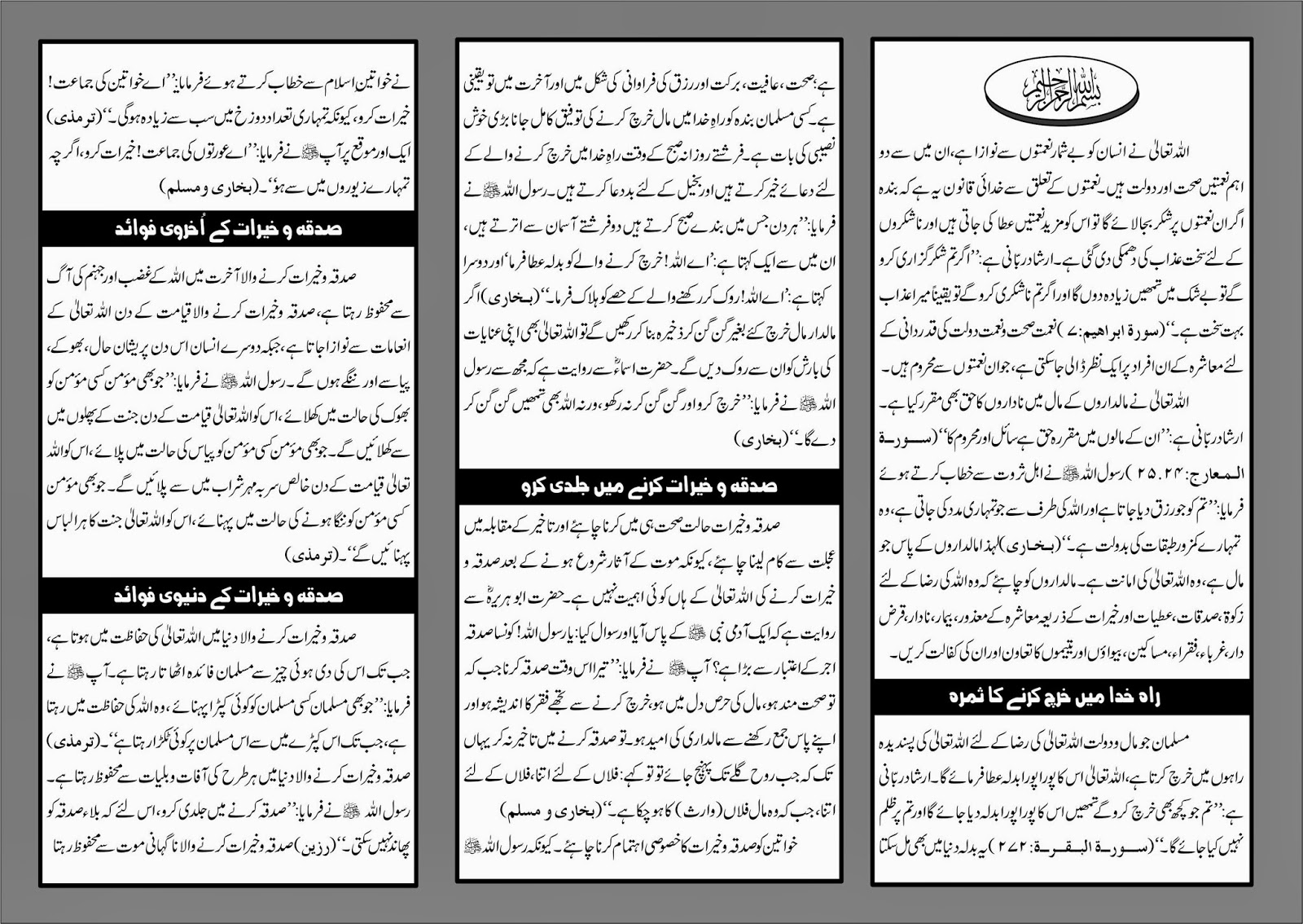 millathfoundation SADQA O KHAIRAT Dunyawi o Ukhrawi Fawaid