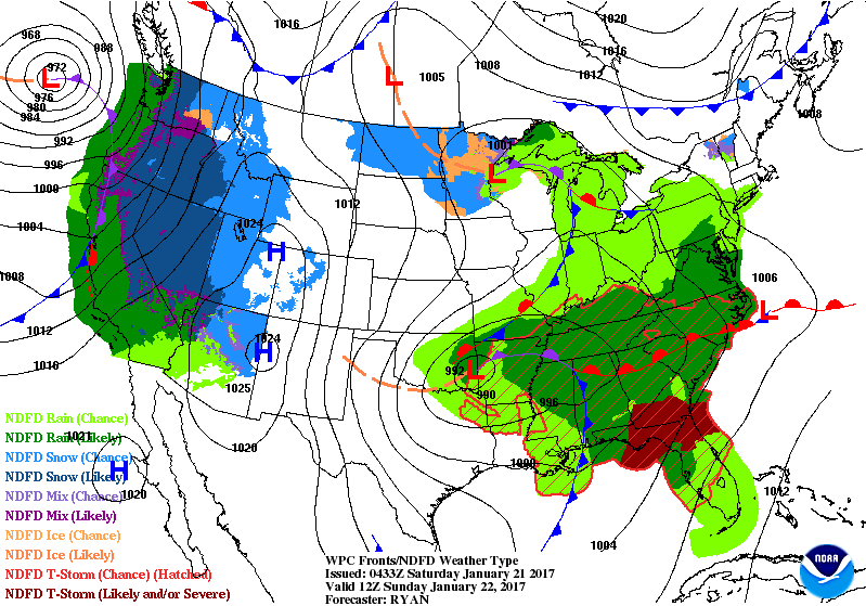 Surface Map for Sunday Jan 22nd at 7 am Surface Map for Sunday Jan 22nd at 7 am