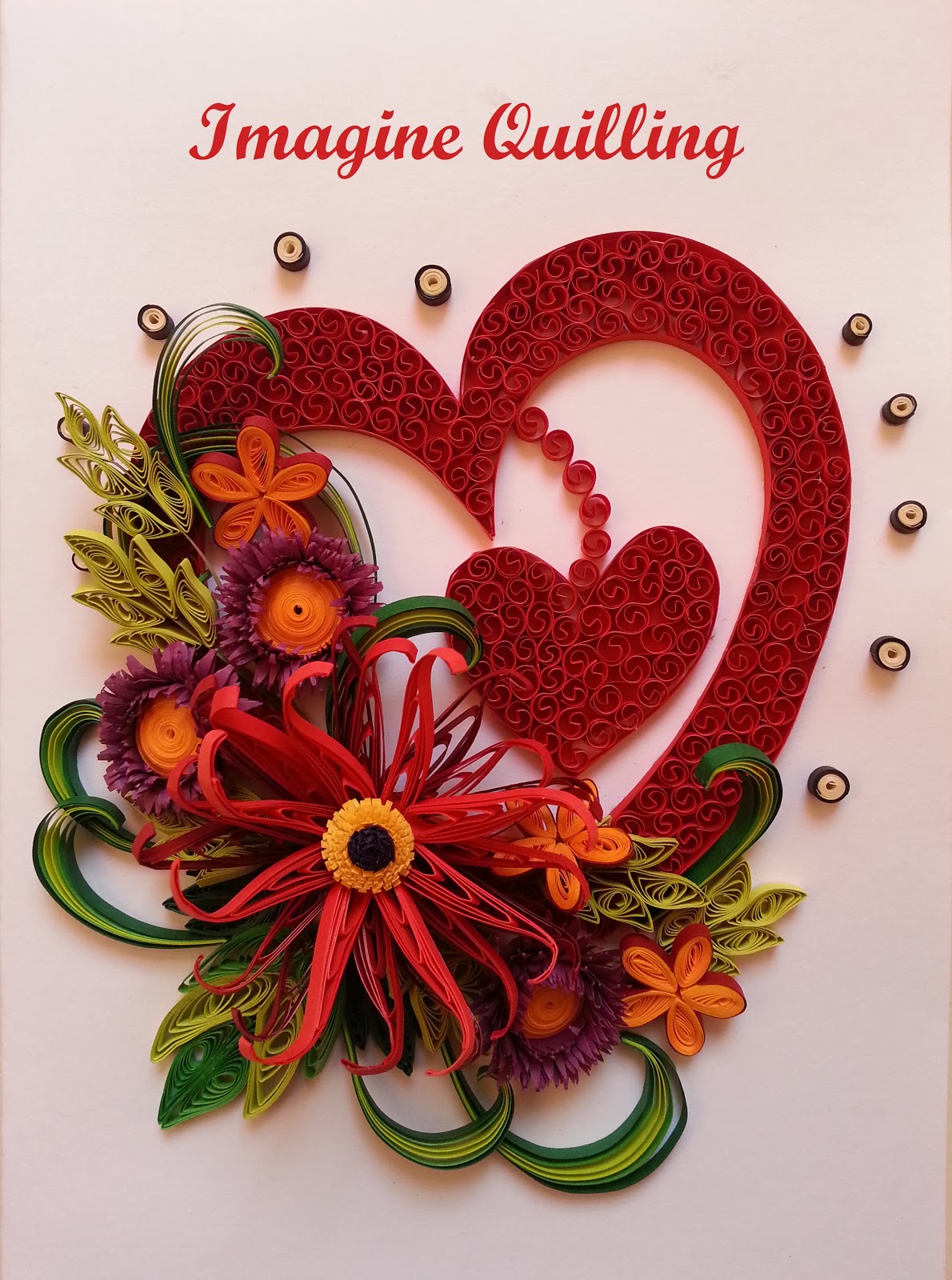 Imagine Quilling Beehive Quilling Heart Anniversary Card