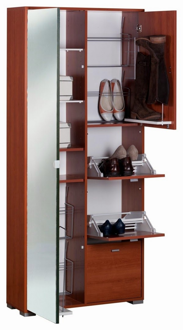 Shoe cabinet with mirror for more shine in the apartment