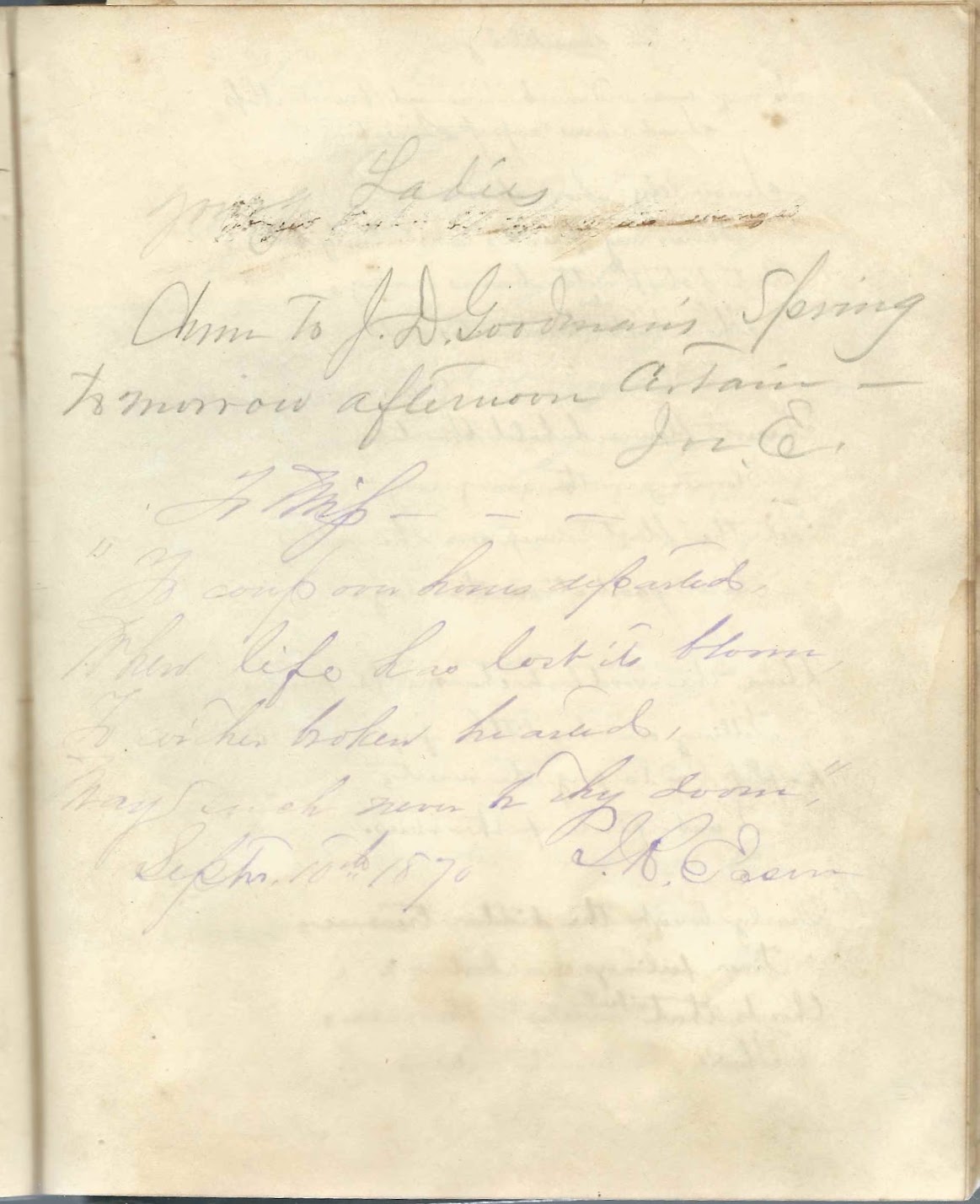 Heirlooms Reunited 18401877 Autograph Album of Sarah Ann Cross of Somerton, Virginia, now