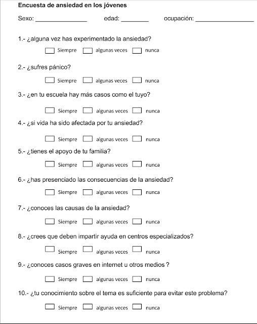 Encuesta de ansiedad en los jóvenes y Gráficas Encuesta de ansiedad en los jóvenes y Gráficas
