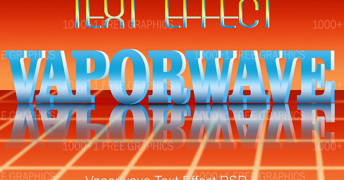 Vaporwave Text Effect PSD Vol.3 | Στάλες στο γαλάζιο