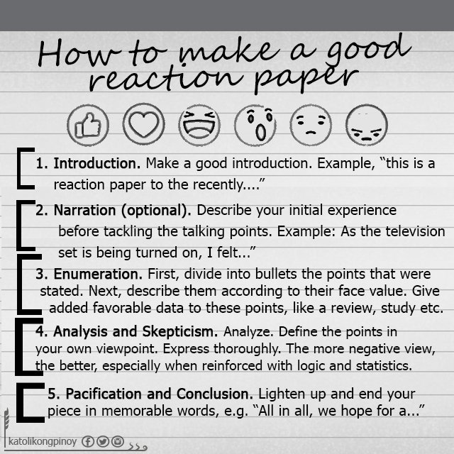 How to make a reaction paper