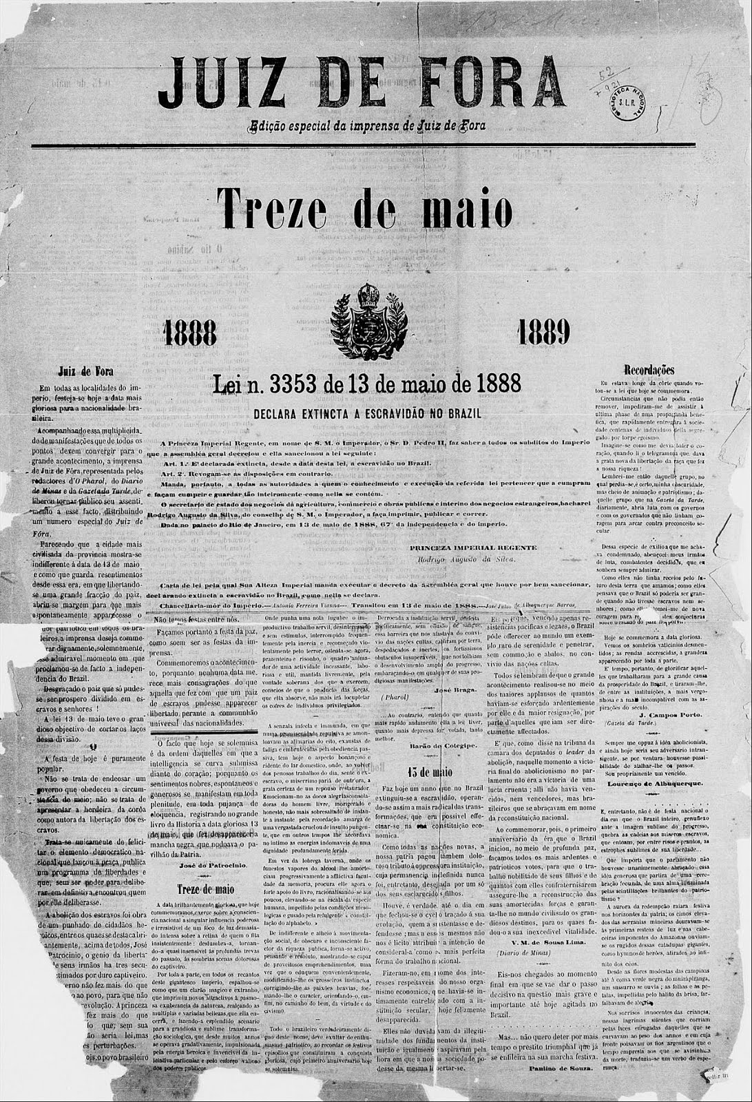 Jornal JUIZ DE FORA de 1889