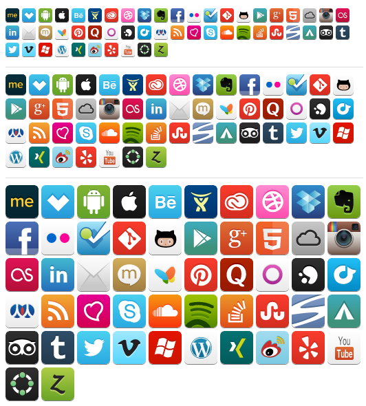 Awesome Social Media Icons all size