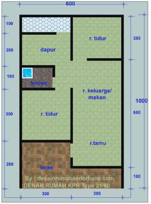 Desain Rumah Minimalis Tipe 21 - AreaRumah.com