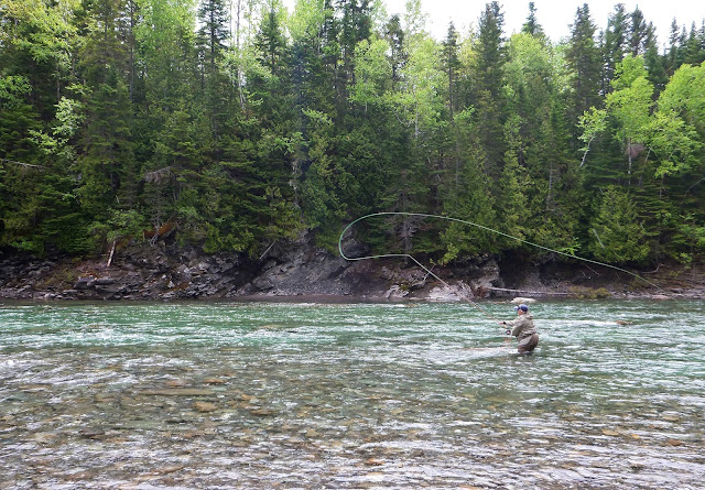 Jessie throwing sweep loops at Lady Gray, St. Jean river, Gaspé Jessie throwing sweep loops at Lady Gray, St. Jean river, Gaspé