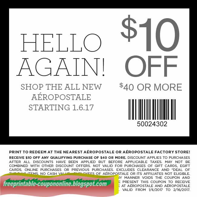 Aeropostale coupons december 2018 Save with 18 Aeropostale coupons and sales for December, Today's top offer: 80% Off. Coupon Sherpa, #1 in coupons. 5 listings for Aeropostale coupons on eBay. Buy Aeropostale coupons on eBay. 30% Off. Learn More. Aeropostale is a popular destination for juniors’ fashion at great prices. This mall favorite has been setting the.