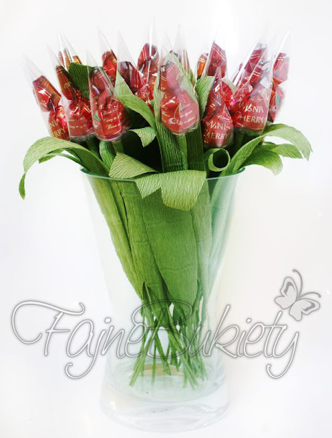 kwiat bukiet z cukierków tulipan