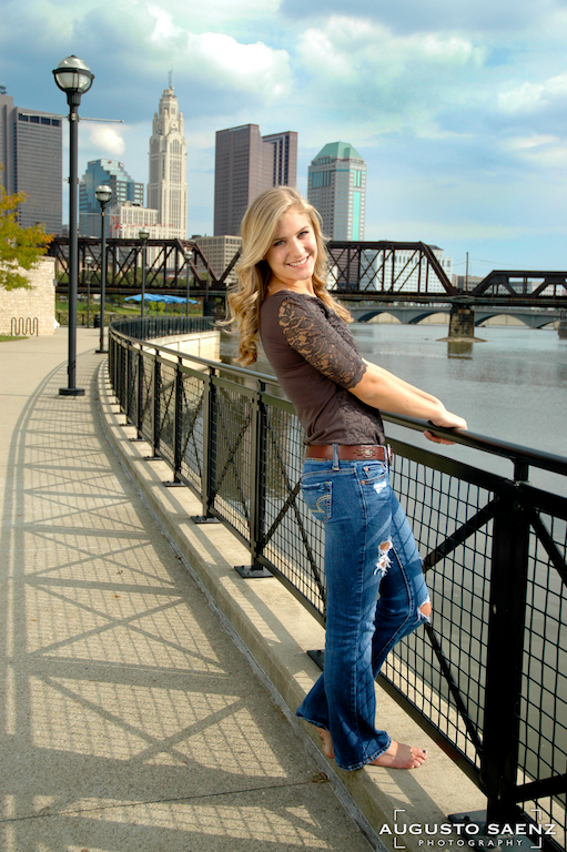 Senior Picture of Olivia By the Scioto River Columbus, OH