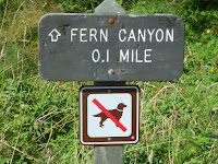Fern Canyon trail post