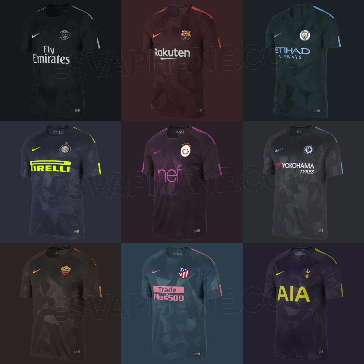 barril Alivio Sucio Nike 17-18 Third Kits Released - Barcelona, Chelsea, Manchester City and  More - Footy Headlines