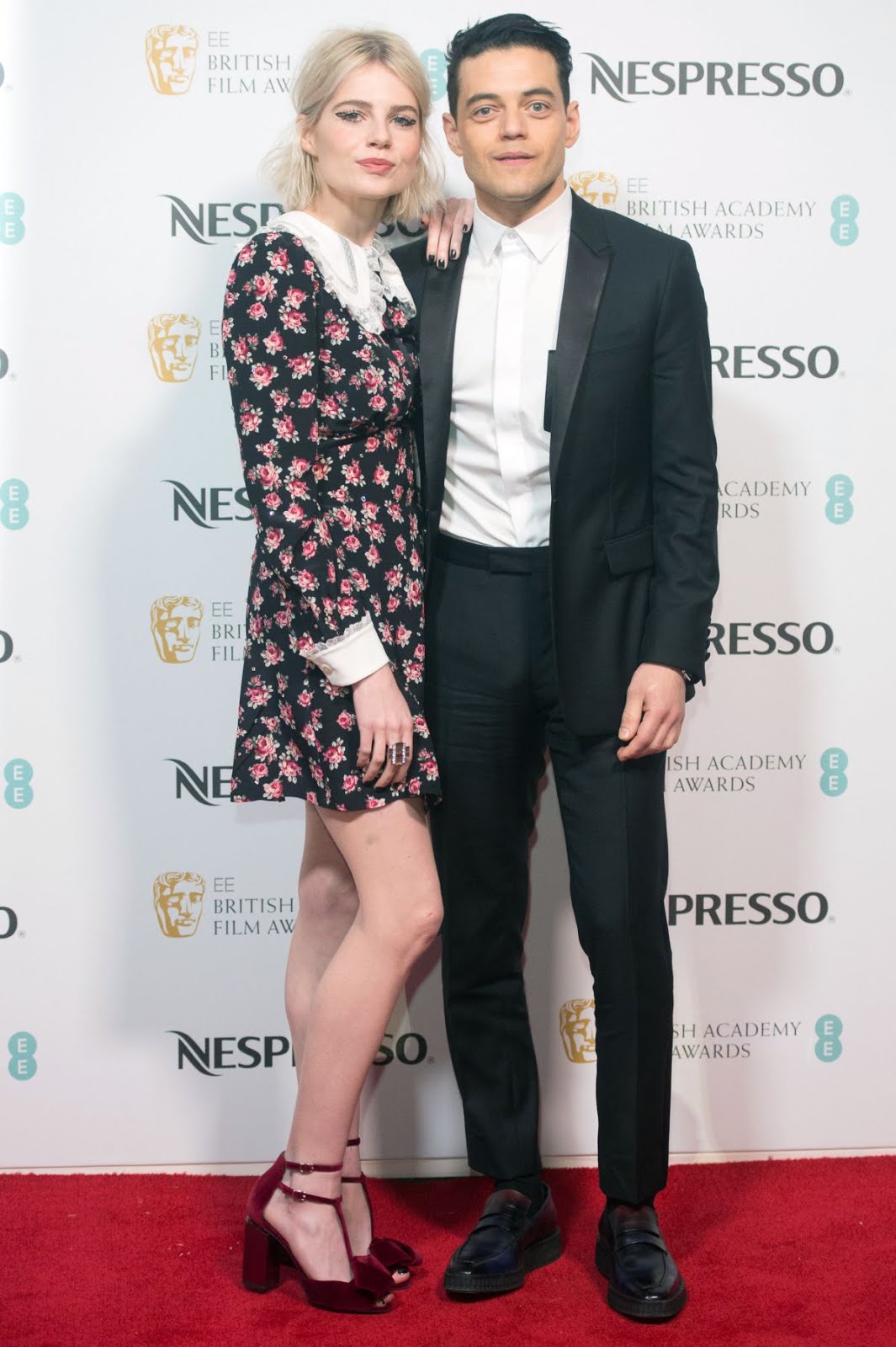 Lucy Boynton and Rami Malek At BAFTA 2019 Nespresso Nominees Party In