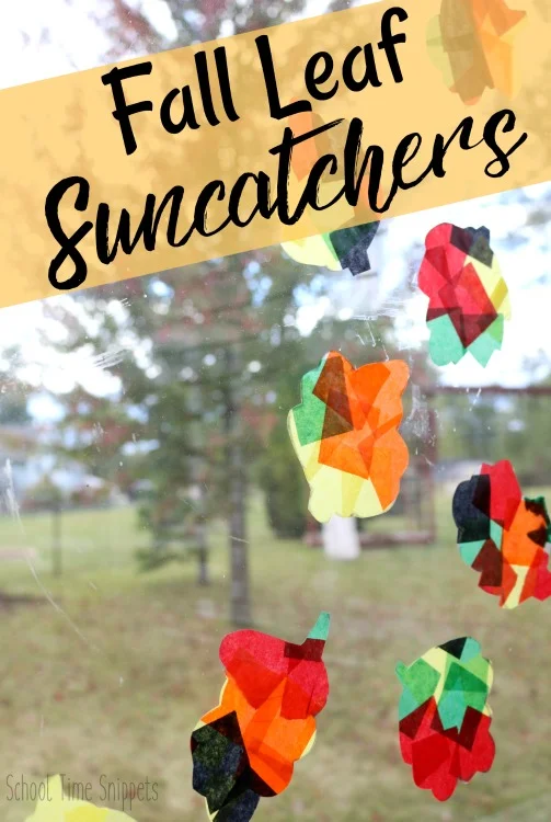 simple autumn craft to make - leaf suncatchers