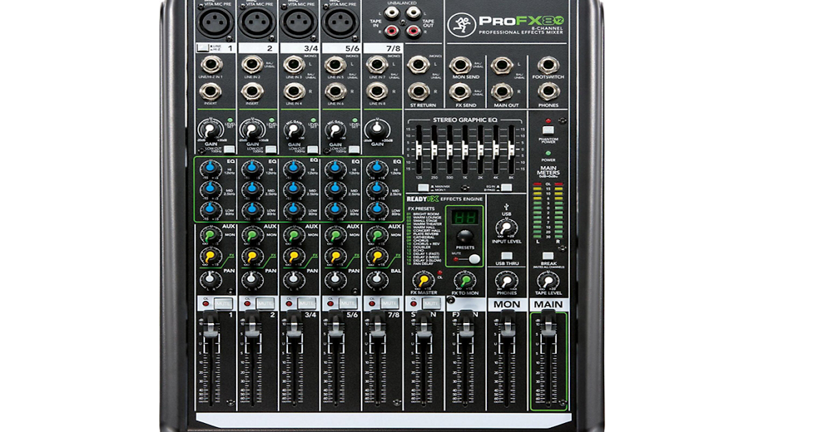 Skema Mixer 8 Potensio / Spesifikasi Mixer Mackie ProFX8v2 8Channel