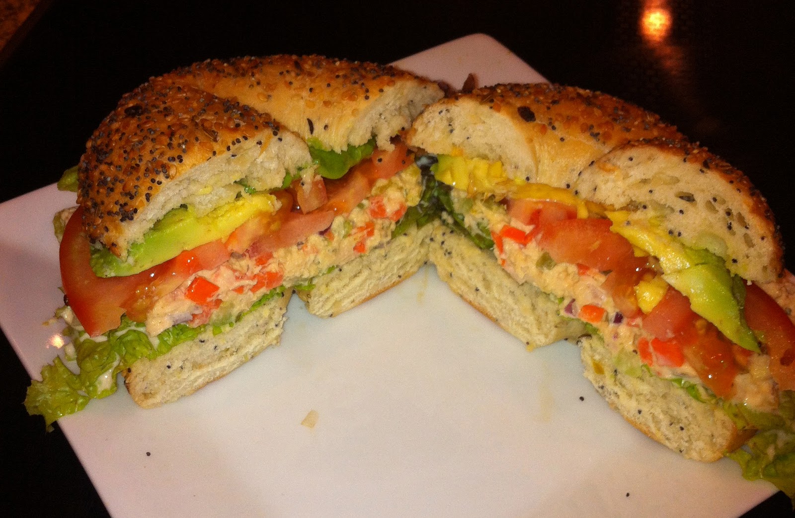 GREAT EATS HAWAII TUNA BAGEL SANDWICH