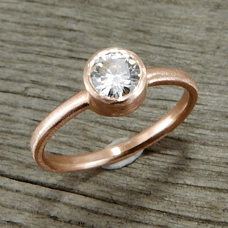 moissanite rose gold ring