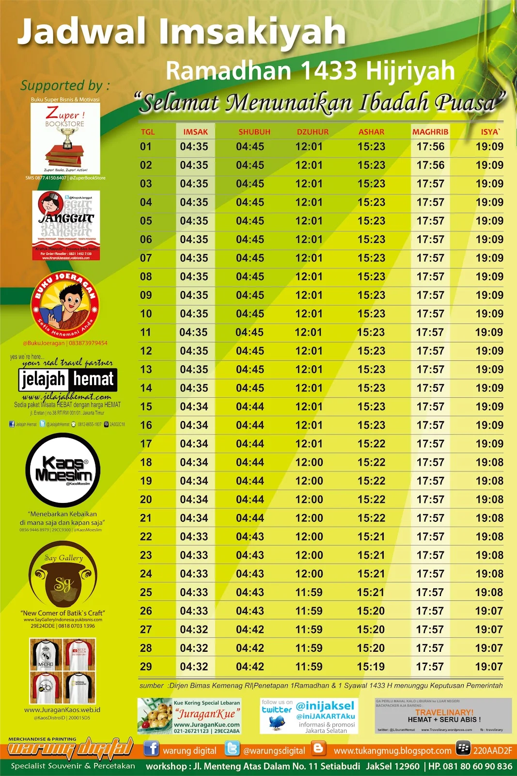 Jadwal Puasa Muhammadiyah 2024 dengan kalender dan bulan sabit