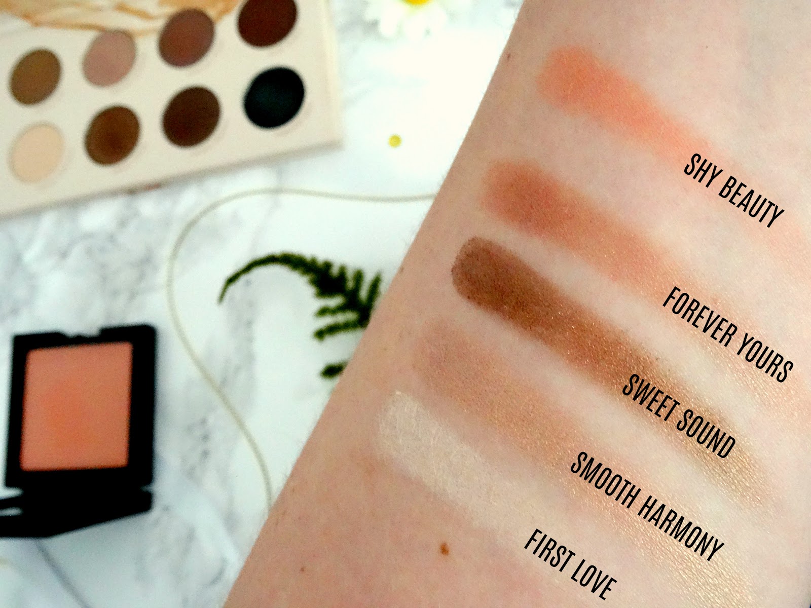 Zoeva Shy Girl Blush and Naturally Yours Palette Swatches