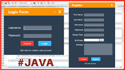 Java Login & Register Form With MySQL Database (black/orange)