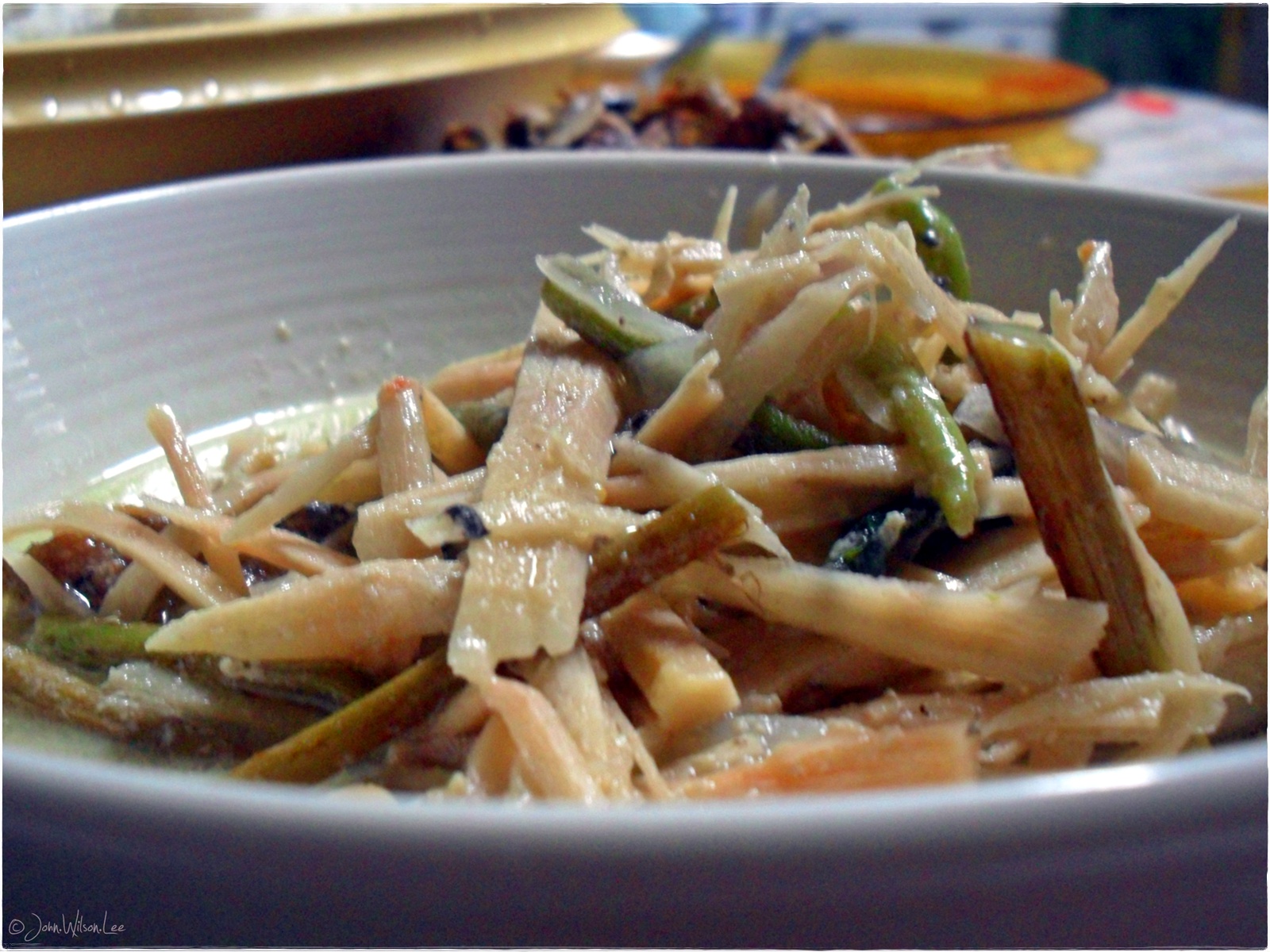 Plate of Dady Long Legs: Ginataang Labong and Takway