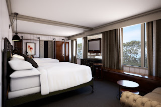 Artist's rendering of remodeled guest room at Grand Hotel, Point Clear, Alabama
