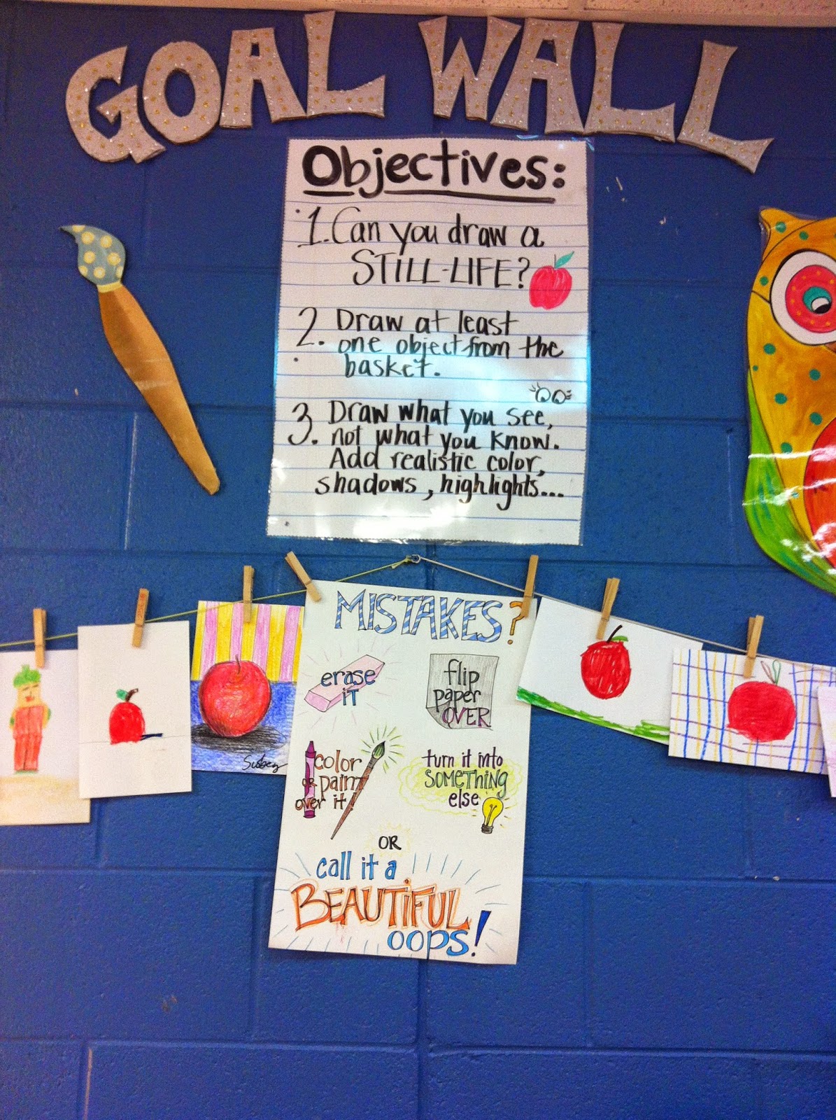 ChumleyScobey Art Room Goal Wall Can You Draw A Still life 