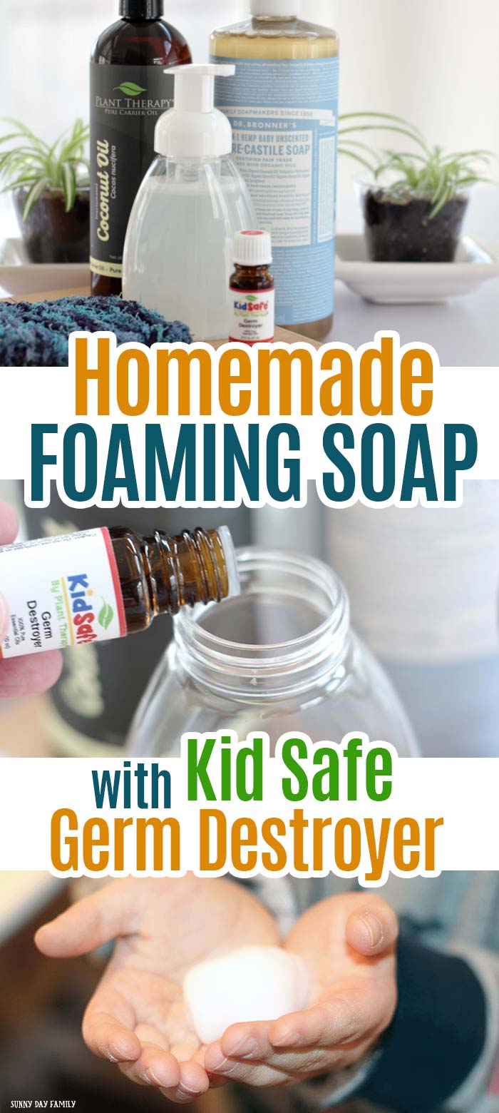 Make Homemade Foaming Soap with Kid Safe Germ Destroyer Sunny Day Family