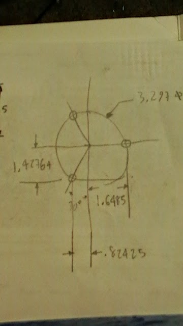 3 hole bolt hole circle layout trigonometry