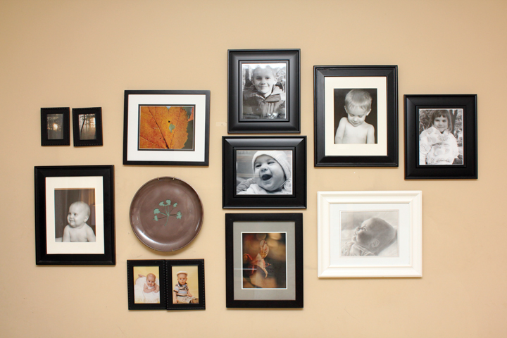 Wall Display with Picture Frames
