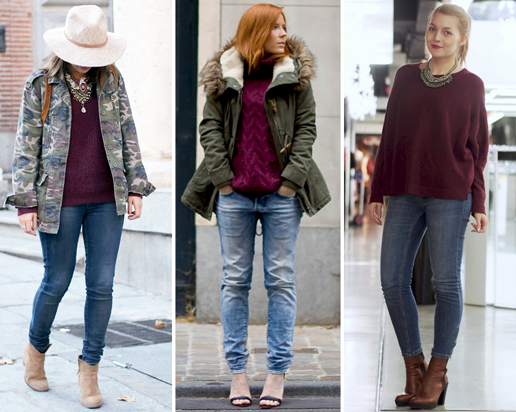 Jersey color burdeos mujer