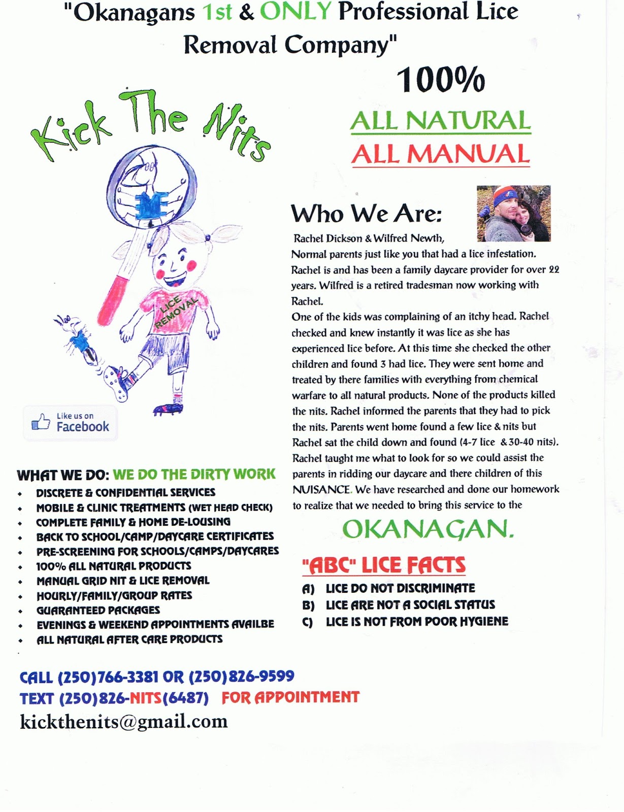 Kick the Nits Okanagans 1st & ONLY Professional Nit/Lice Removal Company