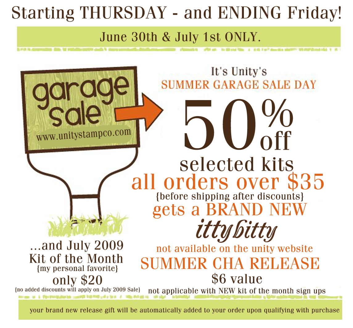 Unity Stamp Company 4th of July GARAGE SALE! unexpected SURPRISES